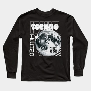 TECHNO  - Y2K Planet (white) Long Sleeve T-Shirt